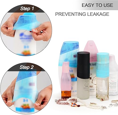 Miniatura 2 de COOSKY Neceser colgante de viaje para mujer, con capacidad para champú de tamaño completo, con compartimento organizador de joyas, bolsa de