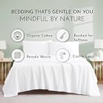 Linen Closet Coton de luxe 300 Nombre de fils de coton biologique 4-Piece Ensemble de feuilles, Roi, Blanc arctique