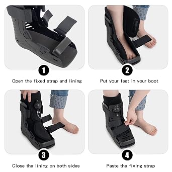 Short Fracture Walker Boot Air Cam Inflatable Walking Boot for Stable Foot and Ankle Fracture, Achilles Tendon Surgery, Acute Ankle Sprains, Post Op Care (S)