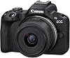 Cámara Canon EOS R50 sin espejo con lente RF-S 18-45mm f/4.5-6.3 IS STM y lentes RF 75-300mm f/4-5.6 y 420-800mm f/8 + memoria de 64 GB + batería extra + estuche para cámara + más (paquete de 24 piezas) (reacondicionada) 3
