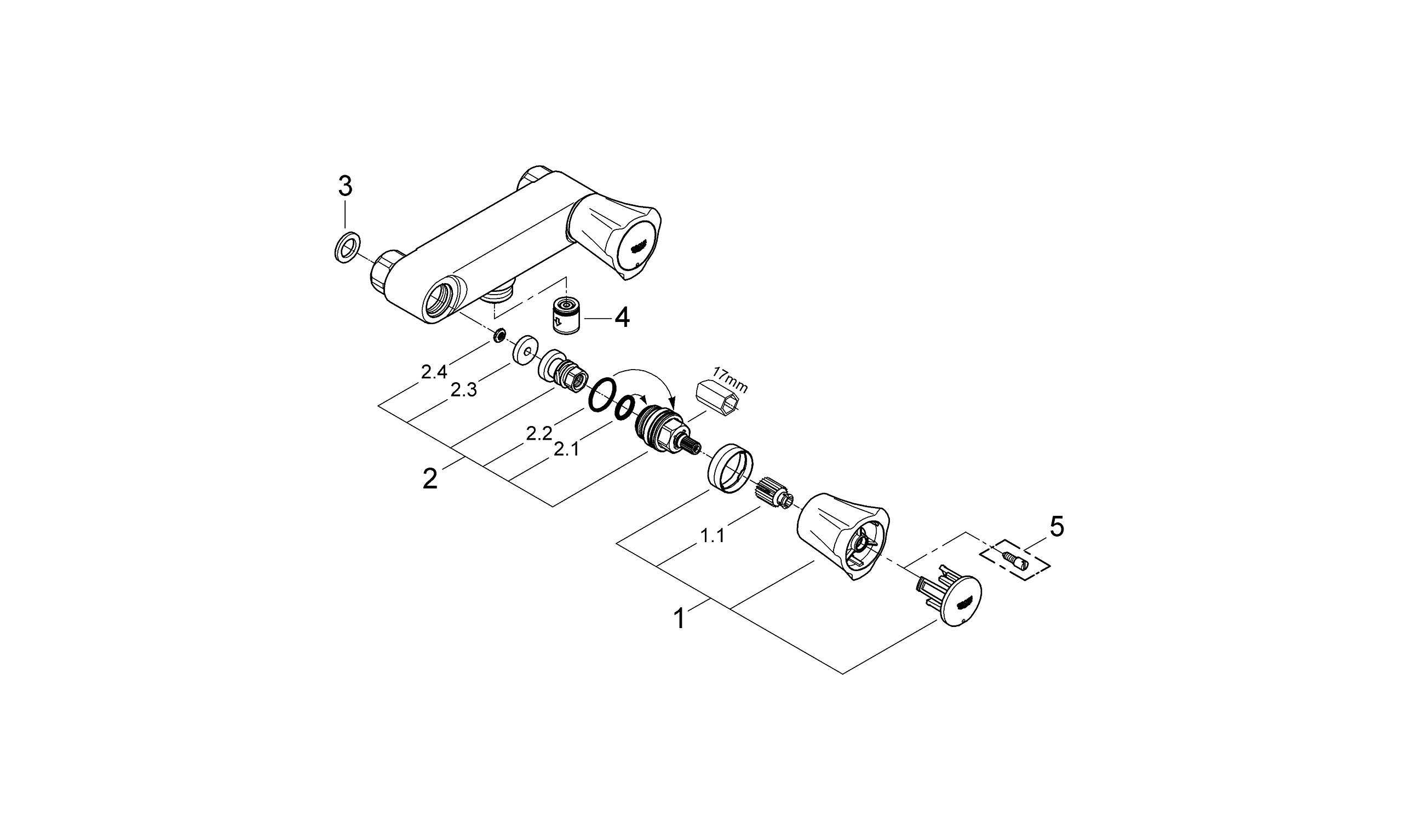 GROHE 26345001 Costa L Mélangeur douche Argent