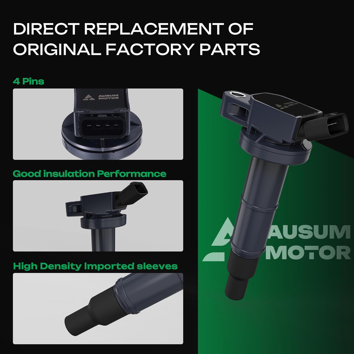 Ignition Coil Packs UF333 & Iridium Spark Plugs 7092 for Toyota Camry Corolla Matrix RAV4 Highlander Solara & Lexus Vibe TC HS250h