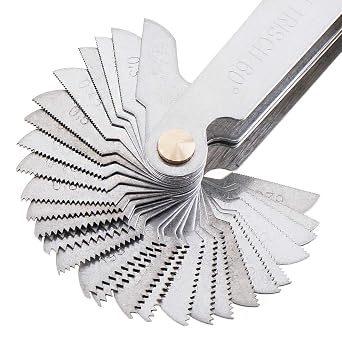 ChgImposs Metric & Imperial & US Screw Gauge SAE Whitworth 55 Degree & Metric 60 Degree & & US 60 Degree Thread Pitch Gauge for Industrial Measurement