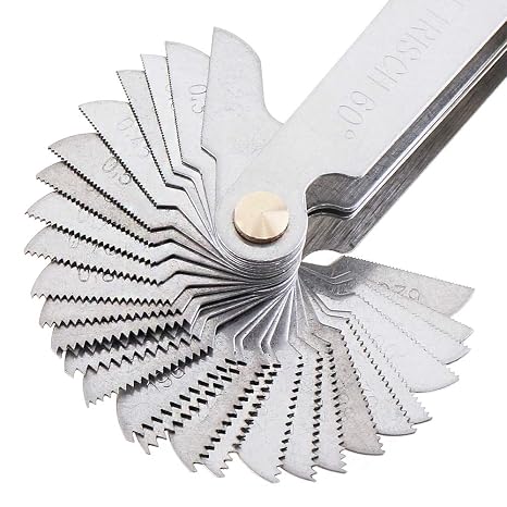 ChgImposs Metric & Imperial & US Screw Gauge SAE Whitworth 55 Degree & Metric 60 Degree & & US 60 Degree Thread Pitch Gauge for Industrial Measurement