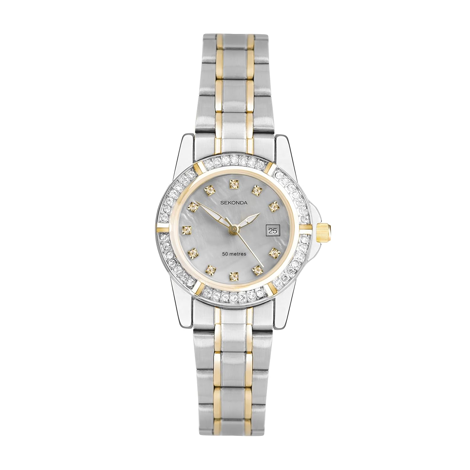 Sekonda Sienna Ladies 28mm Stone Set Bezel Dress Watch 50m Water Resistant with Date Window - Image 6