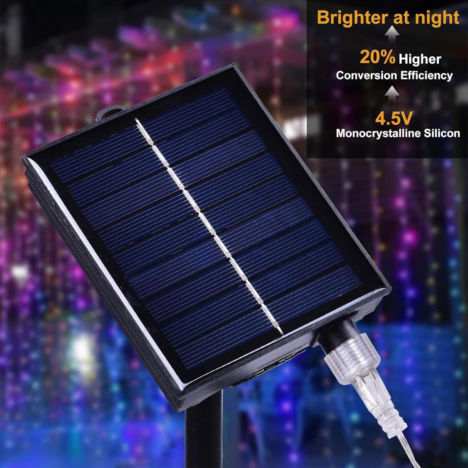 300 LED Solar Curtain Lights USB & Solar Dual Powered 8 Modes Waterproof Fairy Window Lights Twinkle for Home Indoor Outdoor Use Patio Christmas Decoration (Multi-Colored)