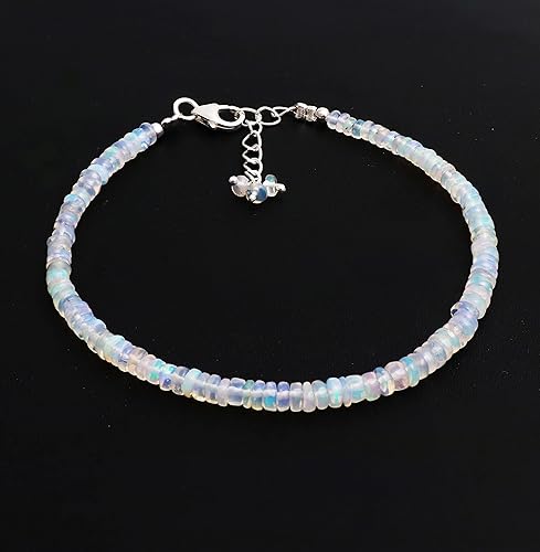 Miniatura 8 de GemInspire Natural Full Beaded 7 Chakra Beads Bracelet, Handmade Jewelry, 925 Sterling Silver 8 Inch Adjustable Chain (7 Chakra)