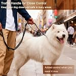 STAVAN Dog Leash for Large Dogs, 4-6FT Heavy Duty No Pull Bungee Shock Absorbing Tactical Leash with 2 Padded Handles, Quick Release Carabiner & Seatbelt Clip (Coyote Brown)