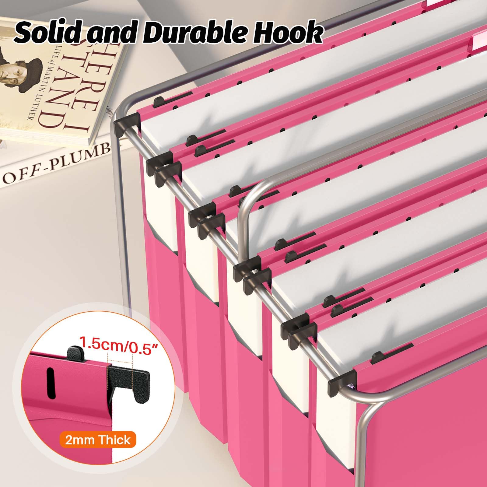 Shutex Cartelle portadocumenti in plastica da appendere, confezione da 12 cartelle rinforzate espandibili formato lettera, tasca a fisarmonica, resistenti, espandibili da 5 cm, organizer rigido da