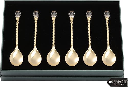 Miniatura 8 de Matashi MTTSPN434-4 - Cuchara de postre, juego de 4, color dorado