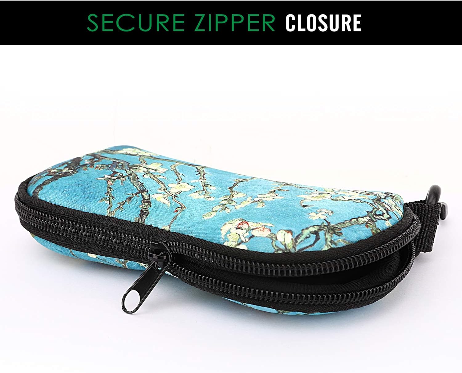 MoKo Sunglasses Soft Case Ultra Light Neoprene Zipper Eyeglass Case with Belt Clip, Almond Blossom : Clothing, Shoes & Jewelry