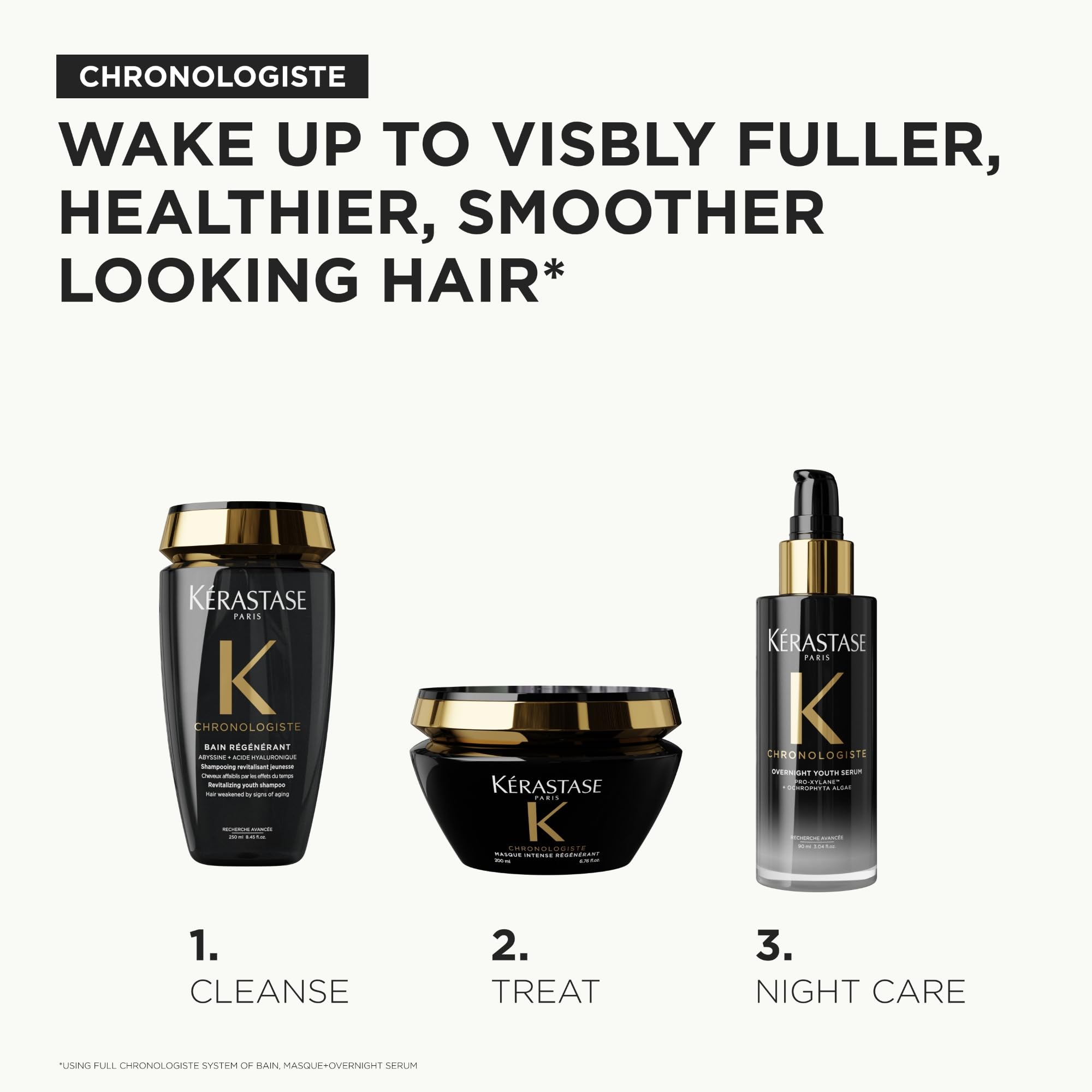 Kérastase Chronologiste Bain Régénérant Shampoo Rivitalizzante, Capelli Più Forti e Luminosi, con Acido Ialuronico, Abyssine e Vitamina E, Per Tutti i Tipi di Capelli, 500ml