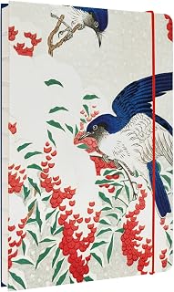 Kokonote: Quaderno Puntinato Japanese Flycatchers | Quaderno A5 con rilegatura a mano,...