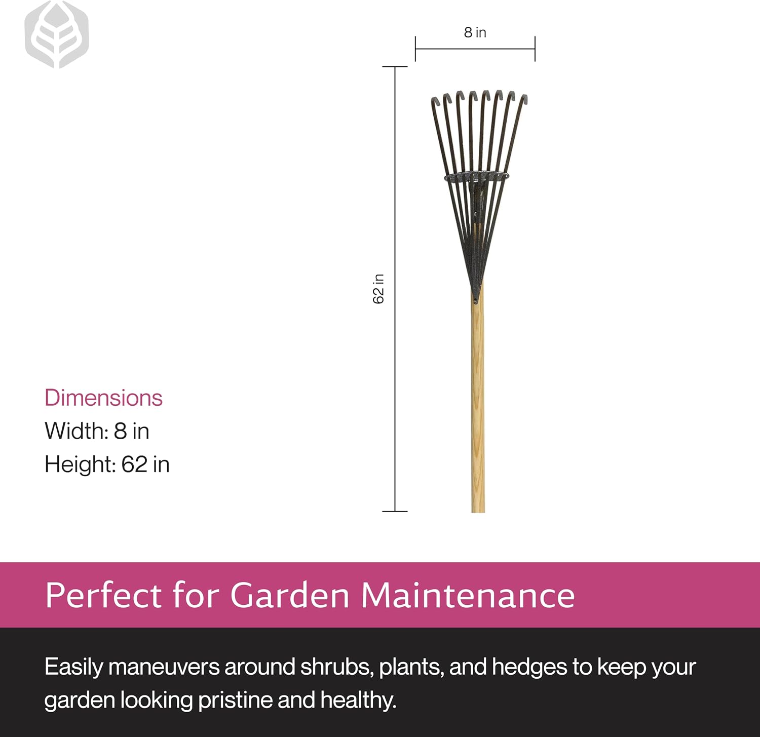 Yard Butler World's Greatest Shrub Rake - Sturdy & Handy Garden Rake - Safe for Clearing Debris from Plants & Flowers