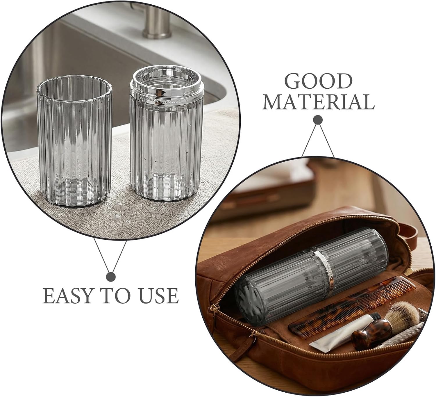 UKCOCO 2 Pack Travel Toothbrush Holder Cup Organizer for Business Trips