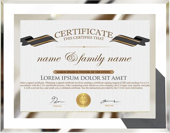 LUCKYLIFE 8.5x11 Picture Frame Glass Certificate Document Frame for Tabletop Display, 1 Pack