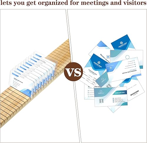 Miniatura 4 de Glenmal 2 soportes de madera para tarjetas de identificación, bandeja de identificación, organizador de tarjetas de identificación, soporte para