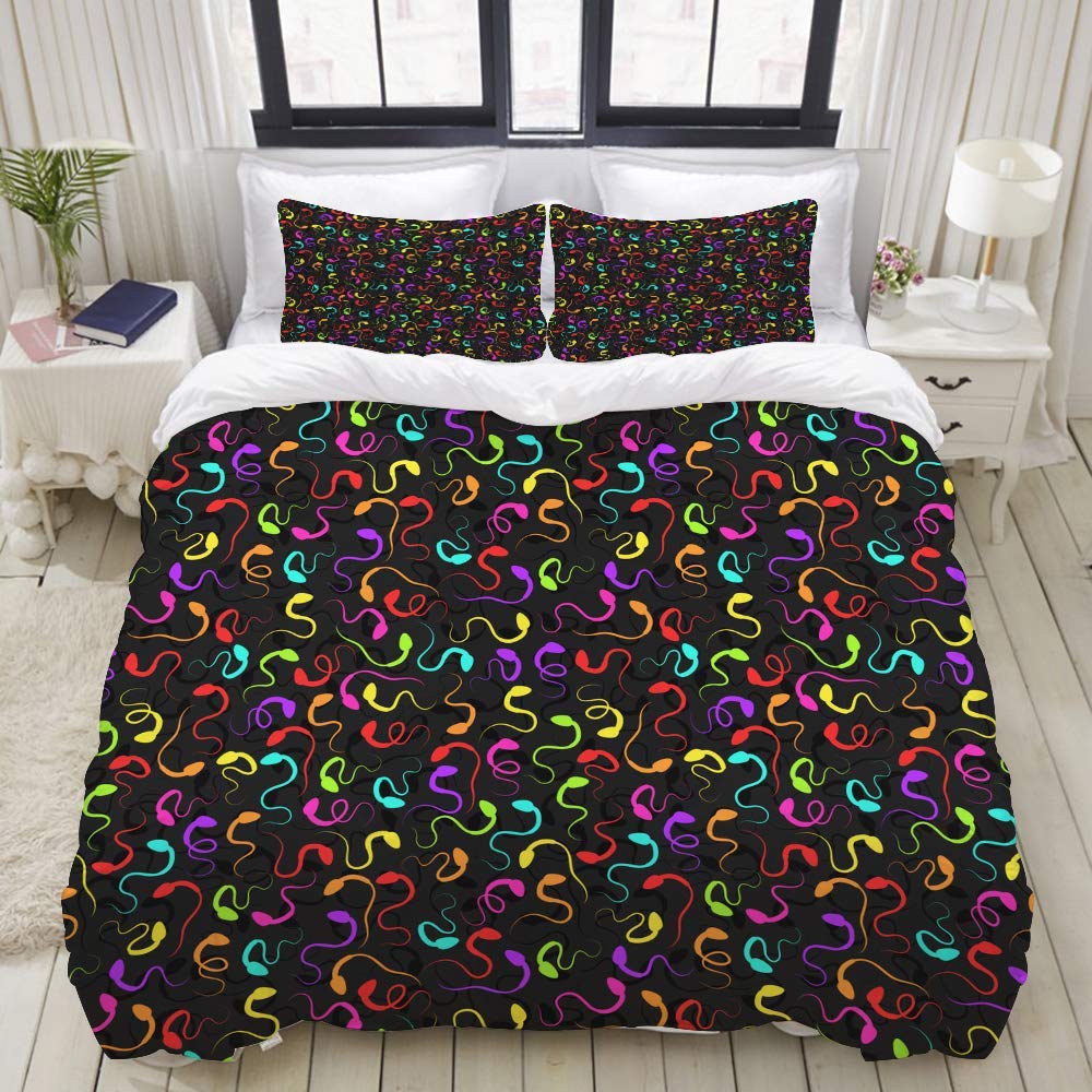 Amazon｜Brendlg 精子精液カラフルラスターbackground 布団カバー ピロケース 3 点セット シングル 肌に優しい 和式洋式兼用  ボックスシーツ（ふとんカバー 150 x 210cm ）｜寝具カバーセット オンライン通販