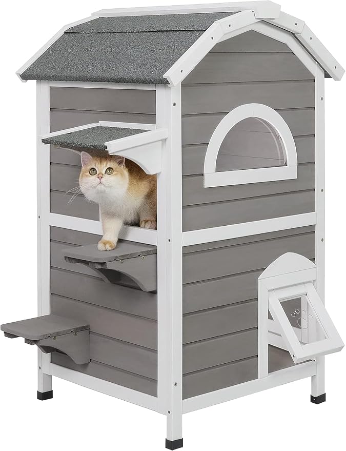 PetsCosset Outdoor Cat House Shelter Weatherproof