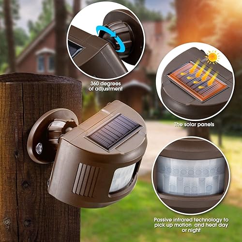 Miniatura 2 de Sistema de sensor inalámbrico de alarma de entrada solar y sensor de entrada Sistema de alerta de seguridad resistente a la intemperie Sensor de