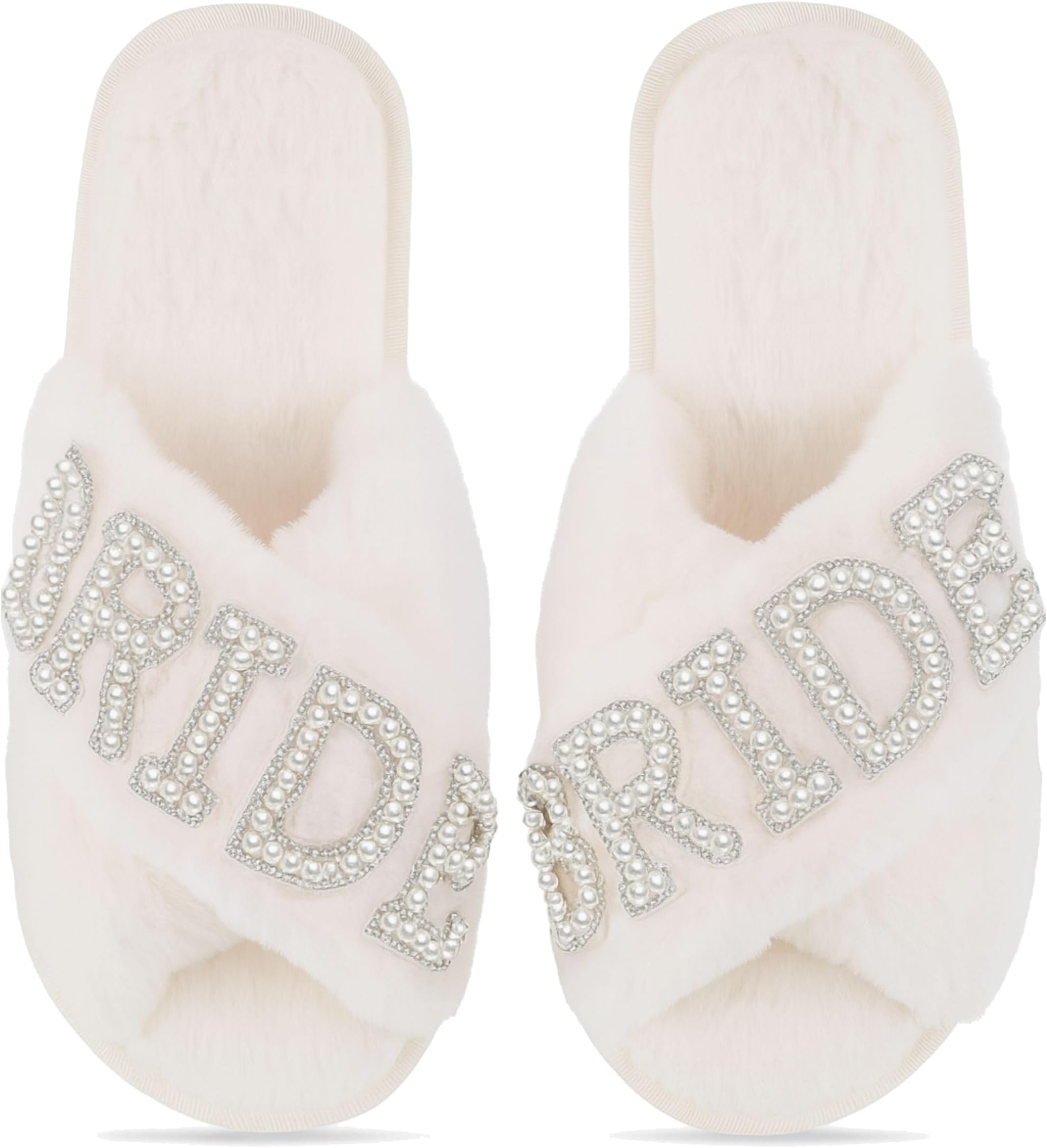 Bridal Slippers – White I Do Rhinestone Slides Bride Getting Ready Outfit, Engagement & Bachelorette Gifts