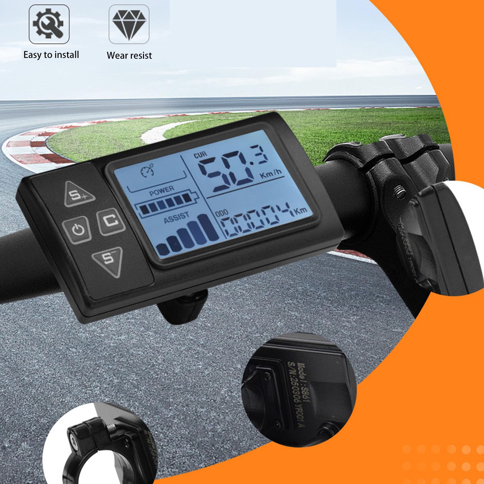 BuyWeek Kit de Contrôleur de Moteur sans Balais, 36V 48V 1500W 2000W 40A 3 Modes Contrôleur à Onde Sinusoïdale avec Panneau d'Affichage LCD S861 pour Vélo Électrique Trotinette Électrique