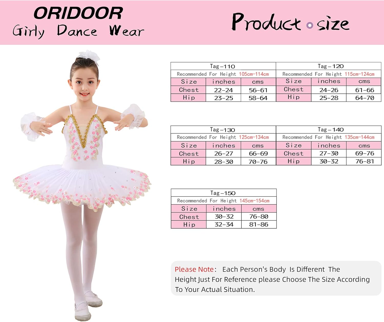ORIDOOR Girl's Skirted Leotards Ballet Dance Outfit Sparkle Tutu Princess Dress Ballerina Costumes with Arm Band 4-13Y …