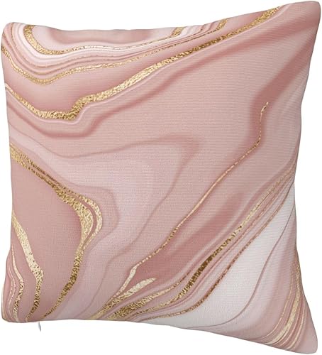 Miniatura 2 de YIPOCH Fundas de almohada de mármol rosa dorado de 26 x 26 pulgadas, fundas de cojín decorativas para sofá, fundas de almohada para cojines de sala,
