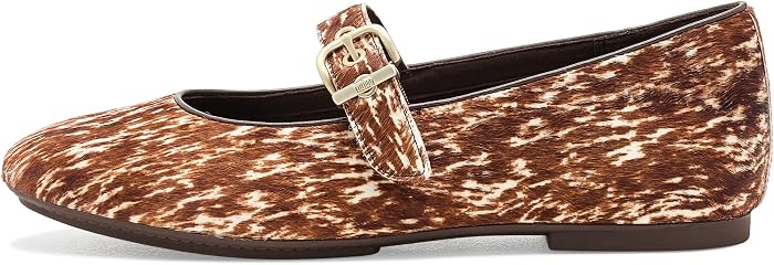 Женские балетки FitFlop Delicato Pony Cow Mary Janes, цвет: Коричневый — фото 2