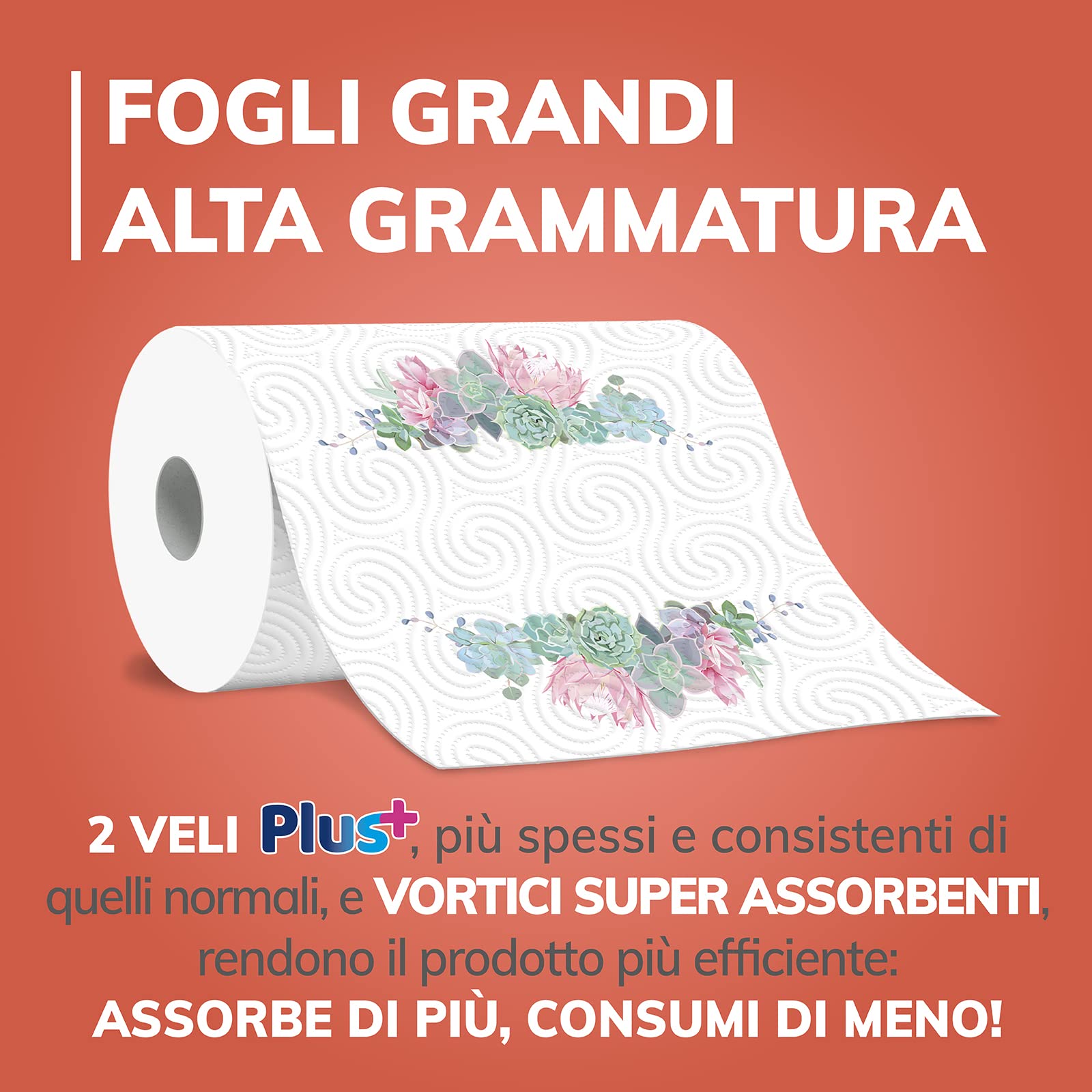 Foxy Asso Ultra |Asciugatutto 24 rotoli| Veli Plus+ Assorbenti e Resistenti | Decorato|100% Energia elettrica rinnovabile| Confezione riciclabile prodotta con plastica riciclata