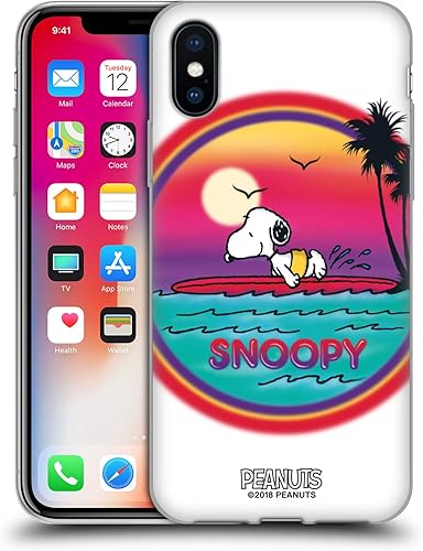 Vista 32 de Head Case Designs Funda de gel suave con licencia oficial de Peanuts I Love Pattern Snoopy Boardwalk Airbrush compatible con Apple iPhone 15