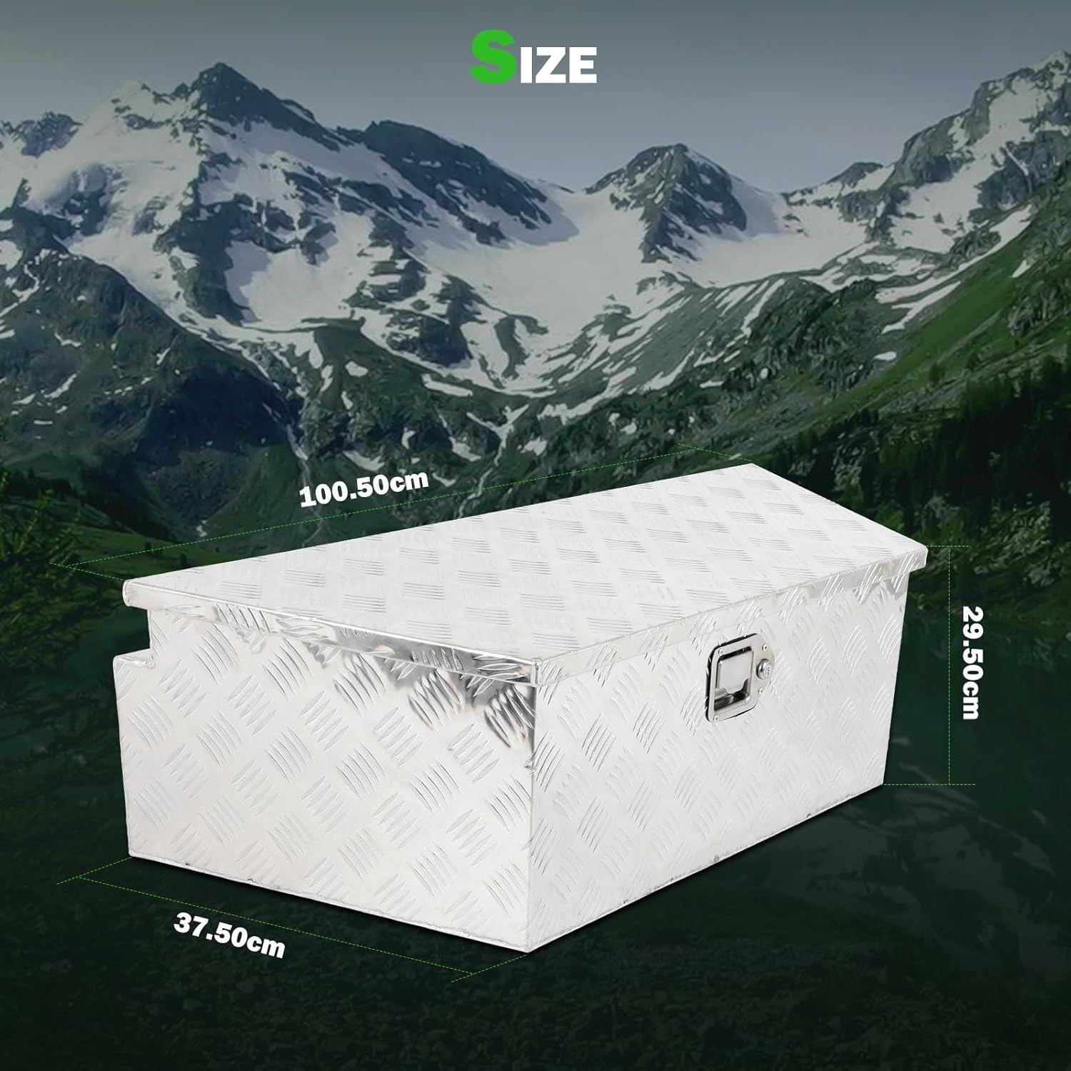 SCITOO 39 Inch Truck Bed Tool Box Aluminum Heavy Duty Diamond Plate Trailer Storage Box with Lock Keys Waterproof Organizer Chest for Pick up ATV RV Trailer Silver 39.35X16.5X12