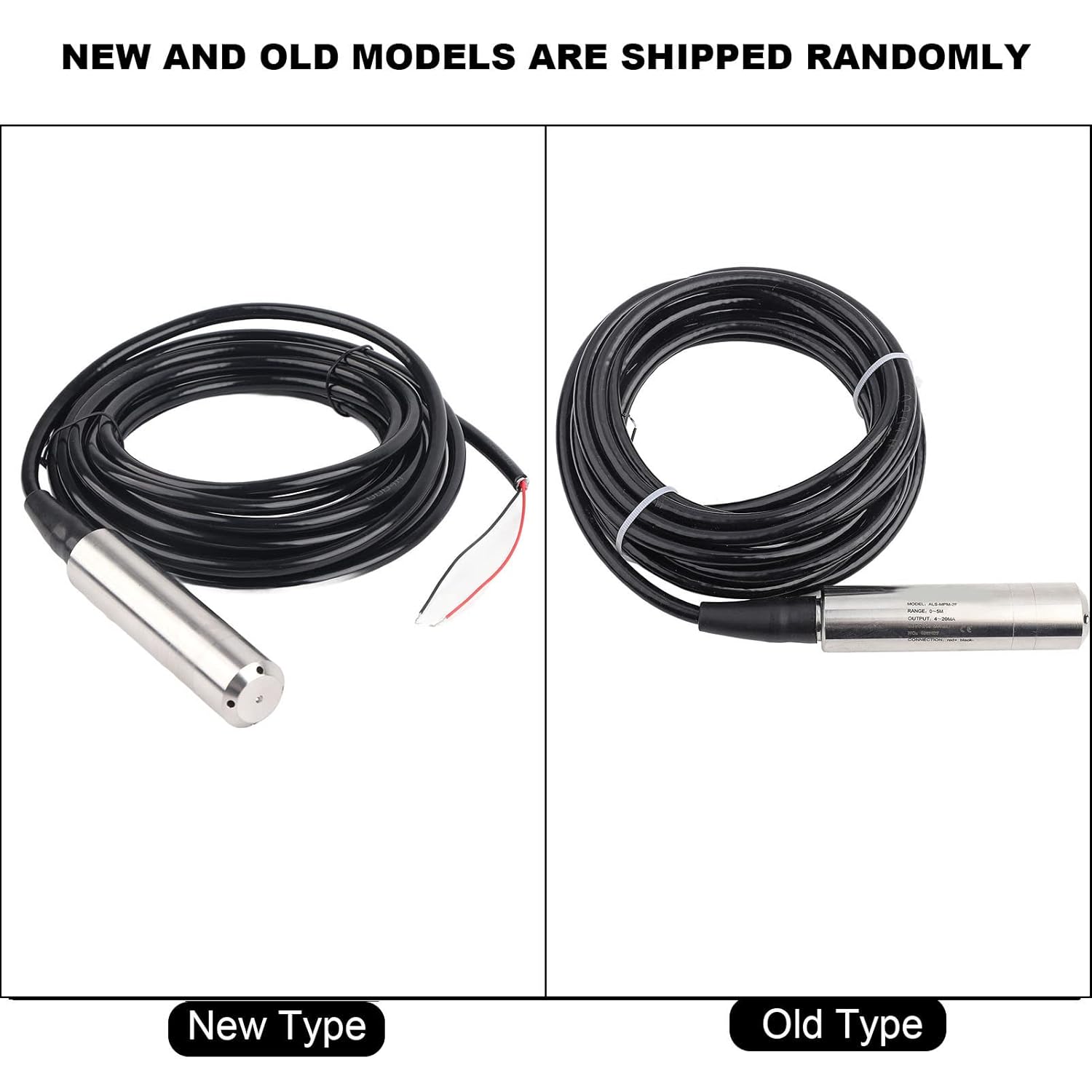 2PCS Water Level Sensor, DC24V 4-20mA Throw in Type Liquid Level Sensor, Liquid Level Transmitter Detecting 0-5m Range Depth