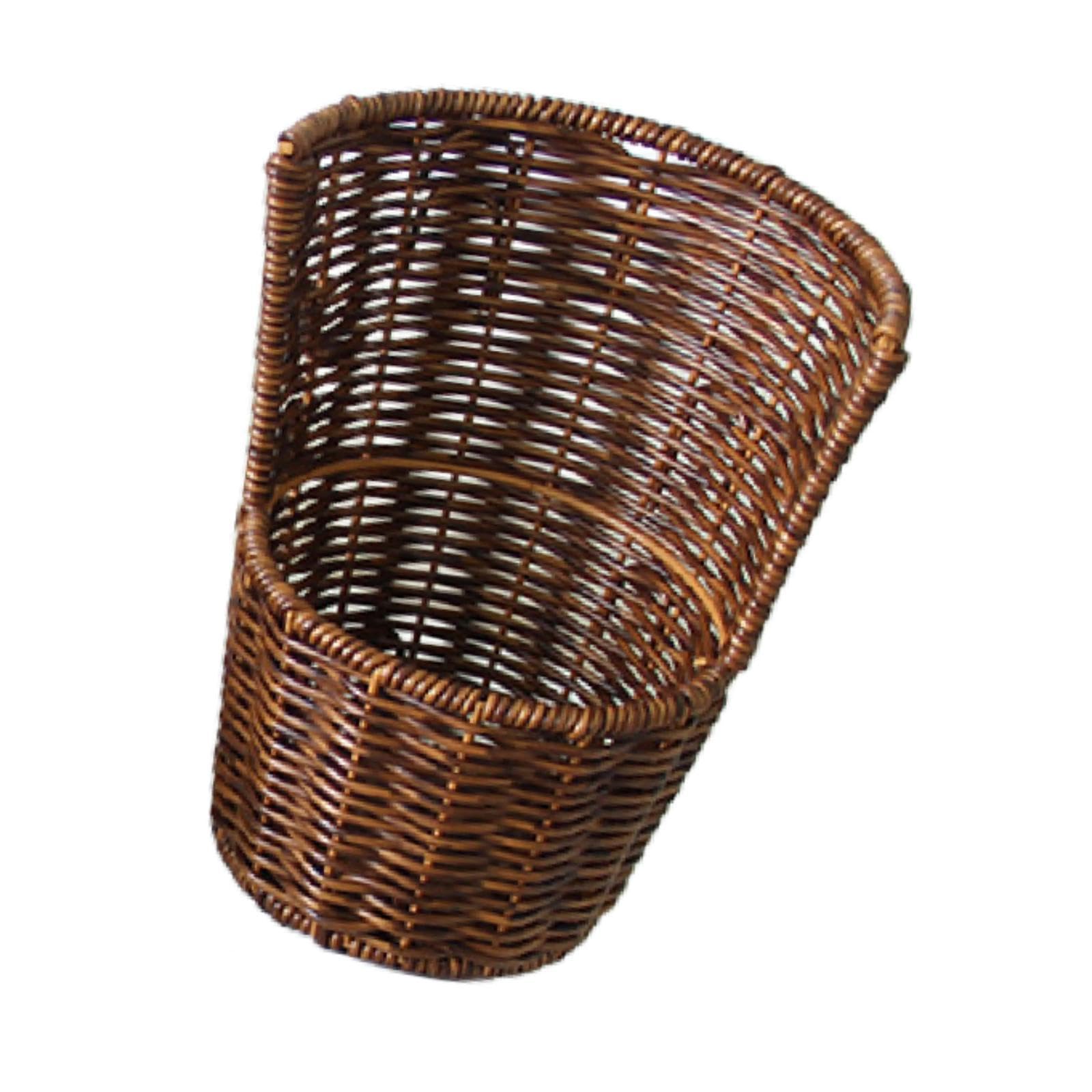 Fenteer Imitation Rattan Storage Basket Handwoven Lightweight Rustic Decorative Bread Basket for Outdoor Restaurant Kitchen Sundries