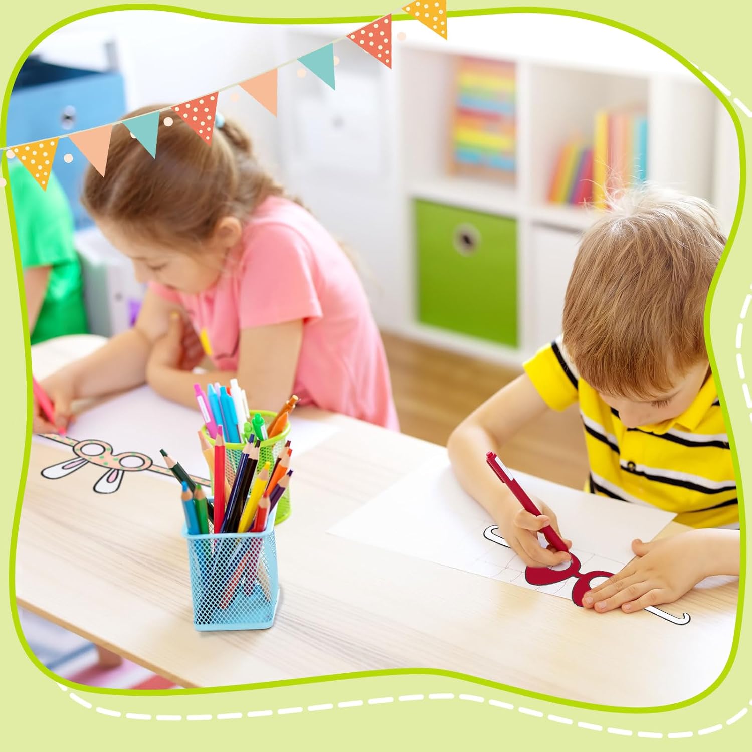 Silipull 50 Pcs Easter Craft Kits for Color Your Own Easter Paper Glasses Bunny Ears Eggs Glasses Coloring Arts for Party Decoration Art DIY Activity Supplies