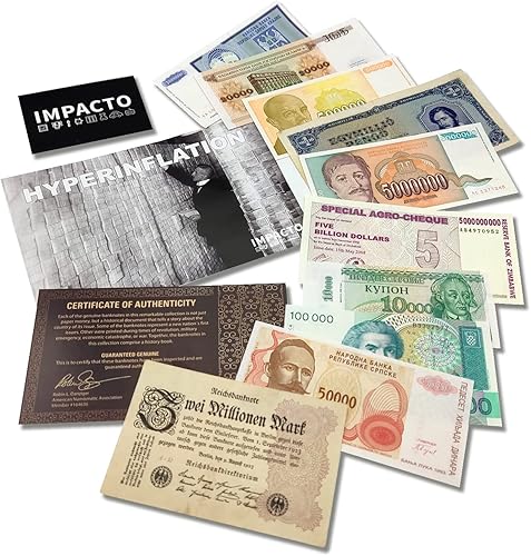 Miniatura 1 de IMPACTO COLECCIONABLES Colección de Billetes Mundiales - 8 Piezas de Billetes Real Hiperinflación