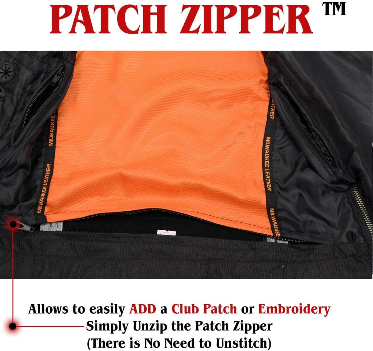 Milwaukee Leather MLL4512 Women’s Lashes Black Leather Club Style Motorcycle Rider Vest w/Concealed Closure - Image 8