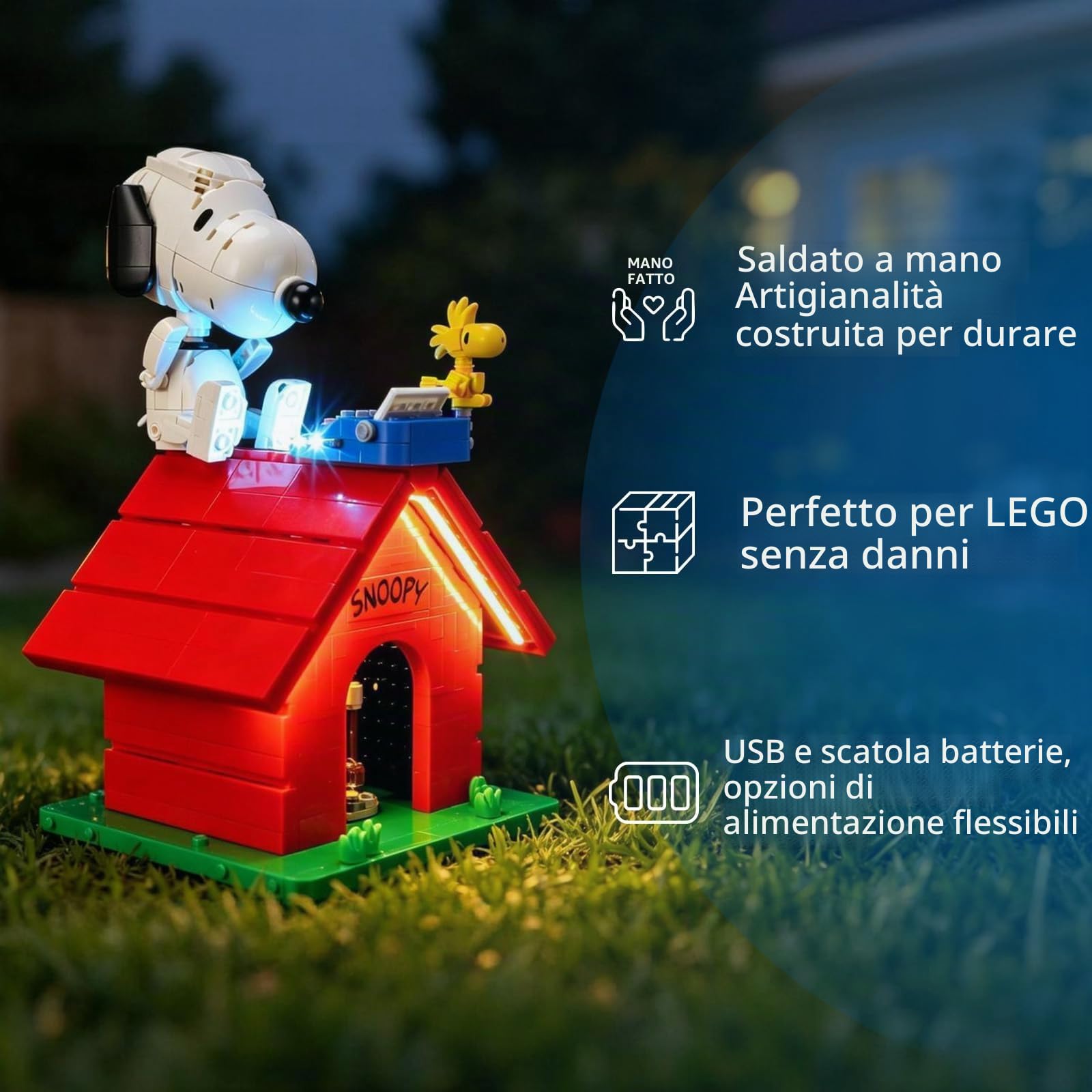 YEABRICKS Luce LED per Lego 21368 Ideas Peanuts: Snoopy's Doghouse Building Blocks Model - Regalo per collezionisti e hobbisti (set da costruzione non incluso)
