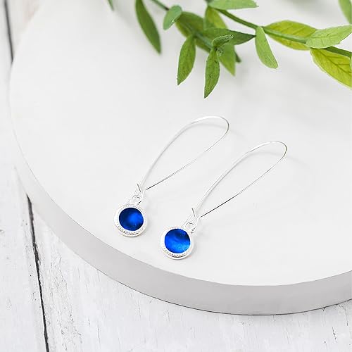 Miniatura 83 de Bottled Up Designs Handmade Long Drop Earrings, Sterling Silver, Eco Friendly, Recycled Vintage Bottles, Made in USA, Birthday Gifts, Mothers Day