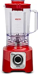 Liquidificador Arno Powermax 1400W LN63, Vermelho, com 6 Lâminas Powelix Pro, 3,1L de Capacidade, 15 Velocidades e Design Moderno, 220V