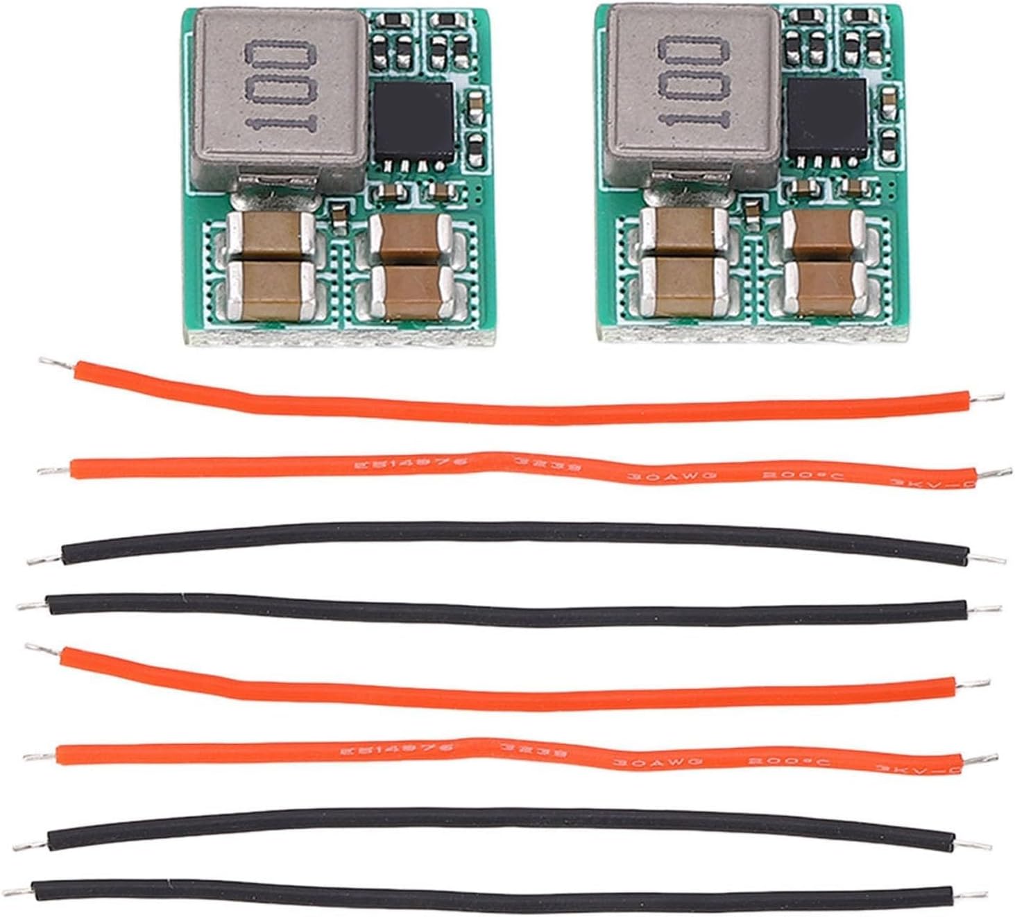 Set of 2 Power Transformer Modules with Step-Down Converter Boards for RC Accessories, Wide Input Voltage 6-35V, Adjustable Output Voltage 5V or 12V, Stable Current Output 2A