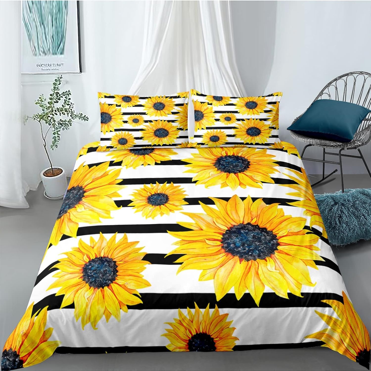 Housse de couette 260x240 fleurie pour une chambre parentale cocooning