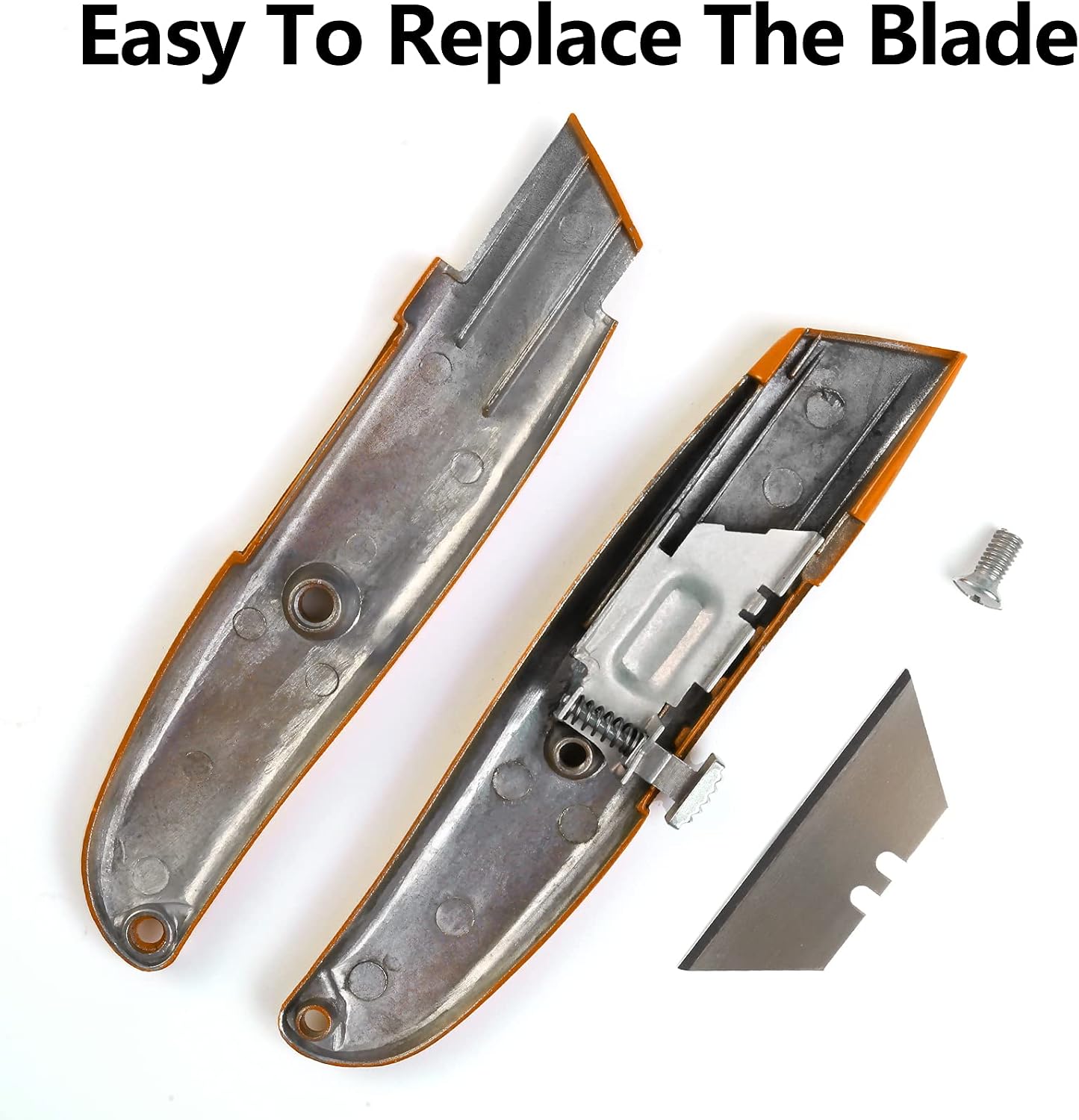 DIYSELF 2Pack Utility Knife Box Cutter Retractable Blade Heavy Duty (Orange)