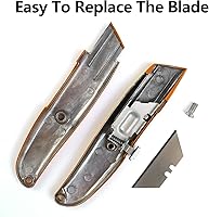 Vista 6 de DIYSELF Paquete de 2 cuchillos utilitarios, cortador retráctil, resistente (naranja)