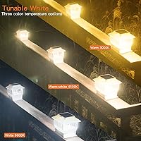 Vista 3 de Luces solares modernas para tapa de poste #2 (se adapta al poste de 4 x 4, nominal 5 x 5), 50 lúmenes con tres opciones de temperatura de color, luz