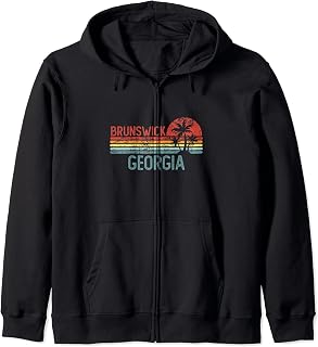 Brunswick Georgia Funny USA City Trip Home Roots Zip Hoodie