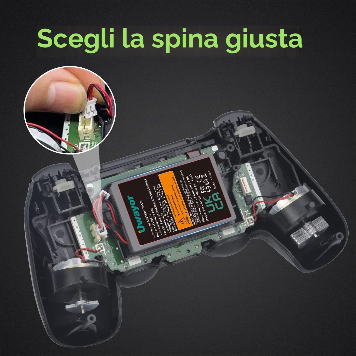Batteria per controller PS4, 2 batterie PS4Pro, 2000 mAh, per Sony PlayStation 4 Dualshock 4 V1 V2 CUH-ZCT2 CUH-ZCT2E CUH-ZCT1E CUH-ZCT1U con attrezzi