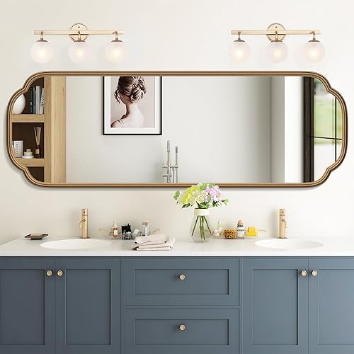 Miniatura 2 de Espejo largo dorado de longitud completa de 48 x 16 pulgadas para montar en la pared con marco de metal que no se oxida, espejo moderno de cuerpo