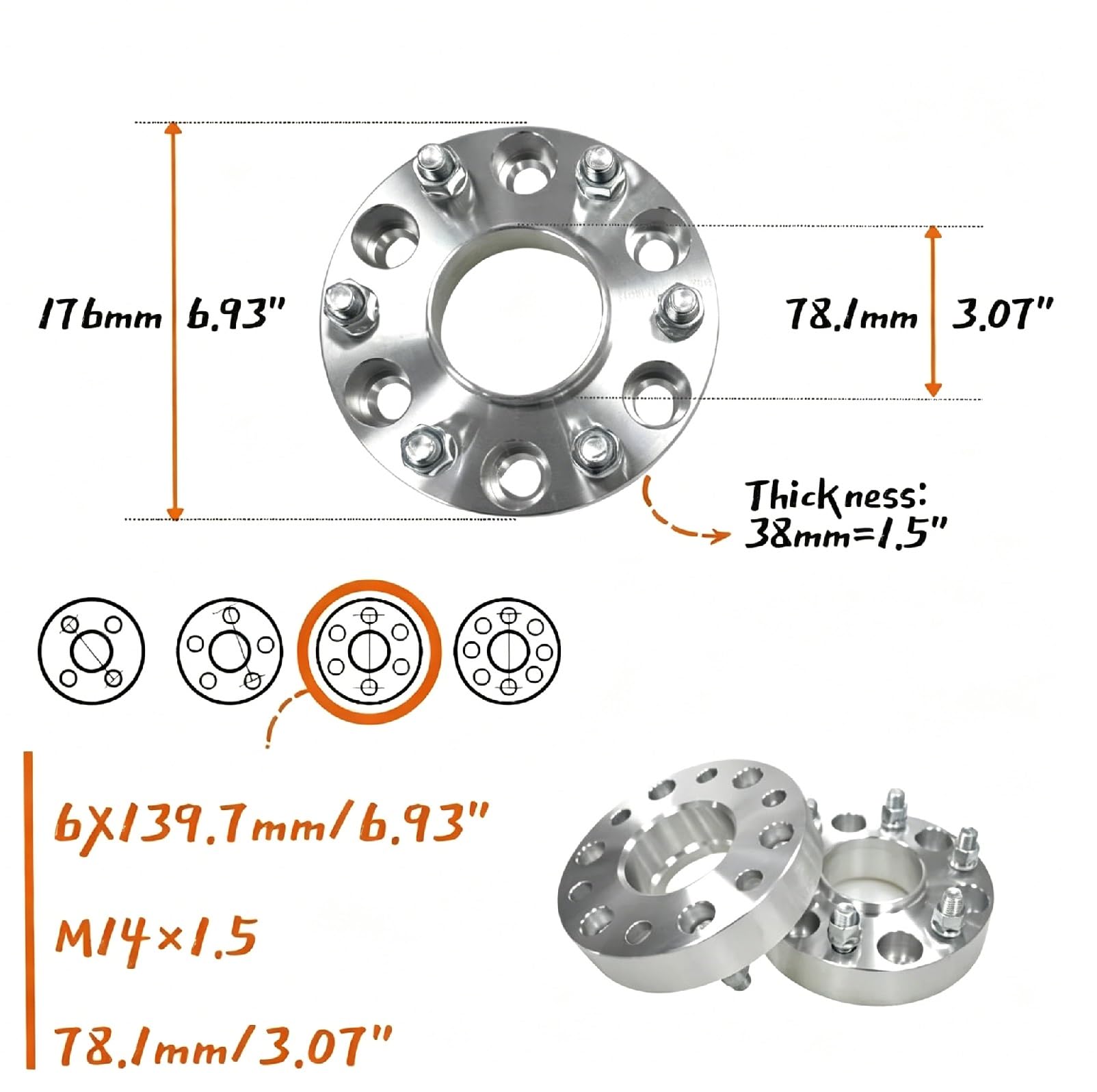 Espaciador Rueda Para Cadillac Para Escalade 1999-2022