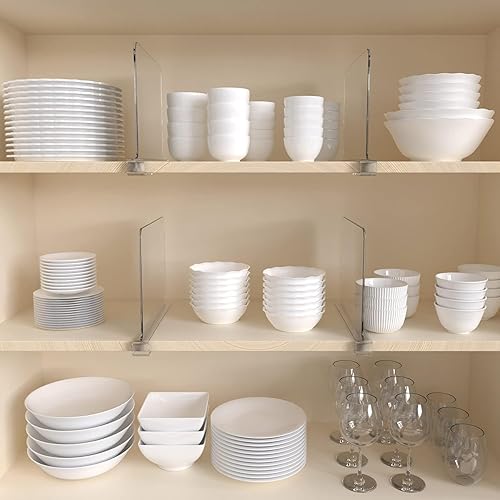 Miniatura 8 de Separadores de estantes acrílicos para organización de armario, organizador de estantes de armario, separador de armario para estantes de madera,